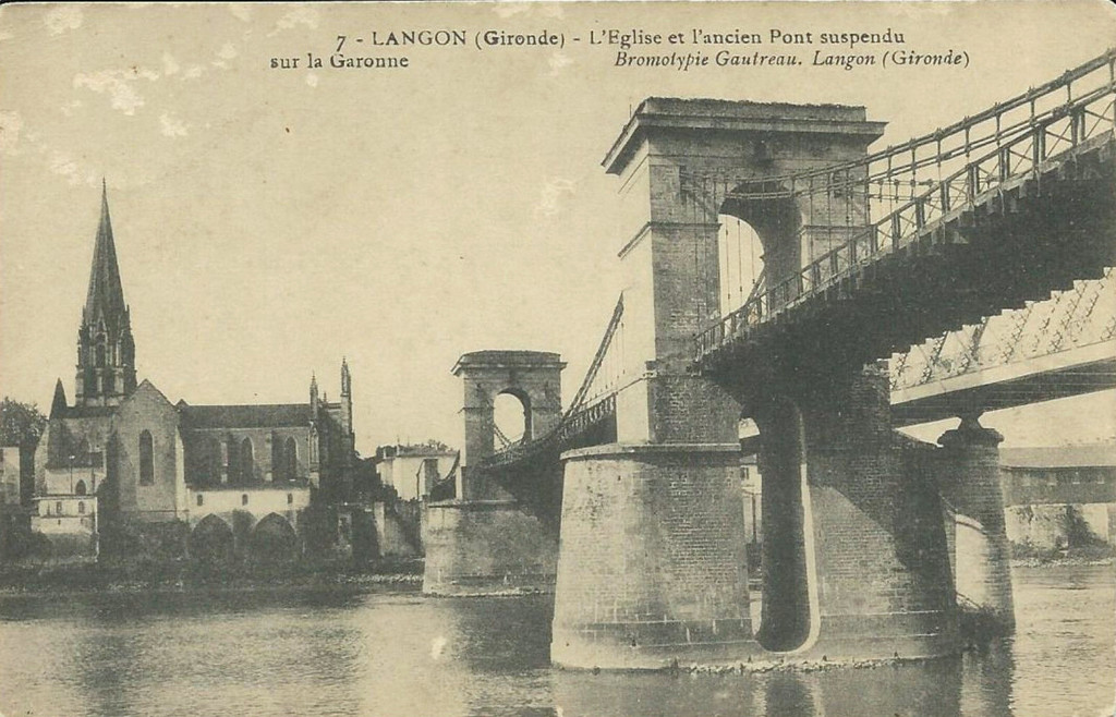 Langon - Le Pont suspendu et le Pont métallique