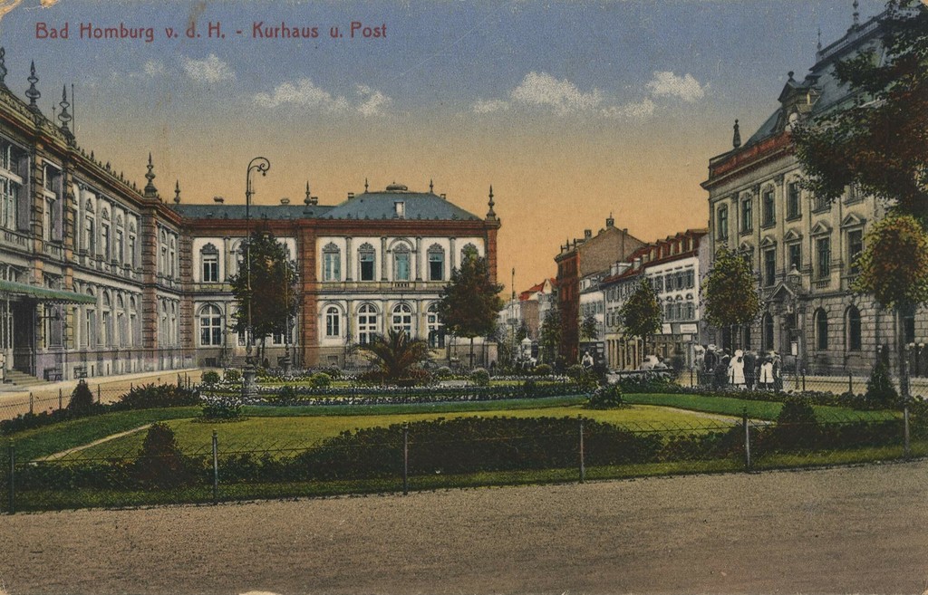 Kurhaus und Post an der Louisenstraße in Bad Homburg