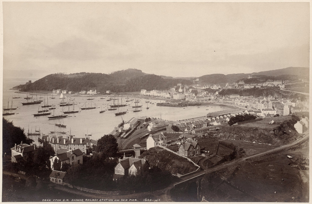 Oban from S. W. Showing Railway station and new Pier