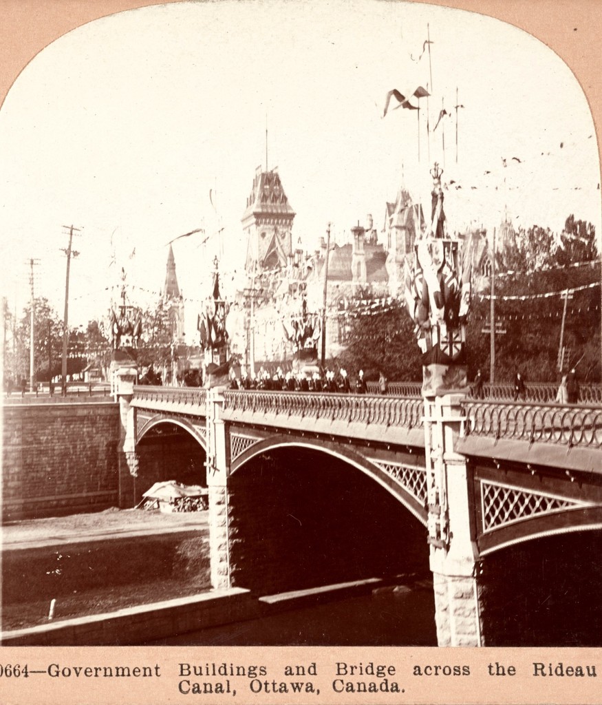 The Parliament buildings and bridge across the Rideau Canal