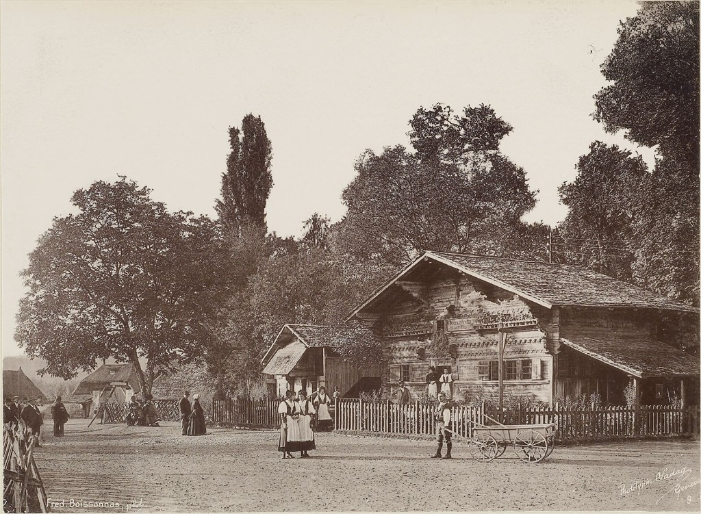 L’Exposition nationale de Genève en 1896: village suisse. Chalet Montbovon