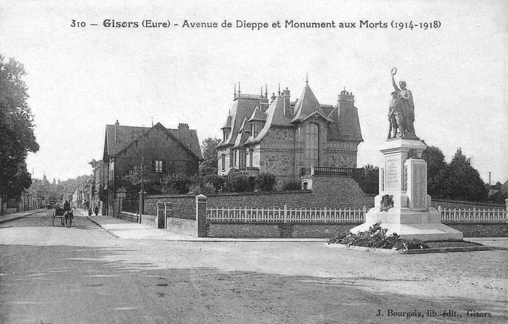 Gisors. Avenue de Dieppe et Monument aux Morts