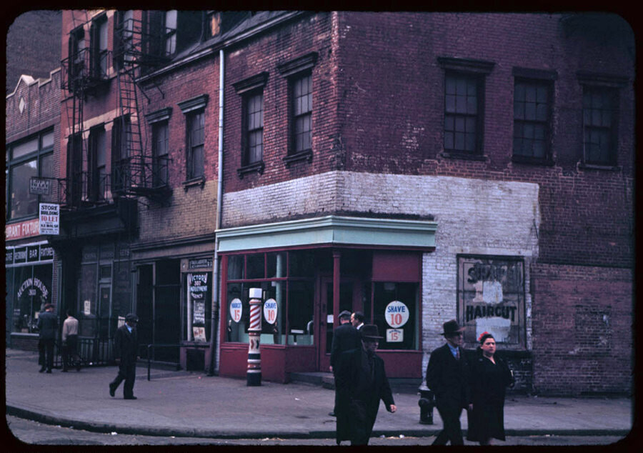 Northeast corner of 1st St. and Bowery (1942)