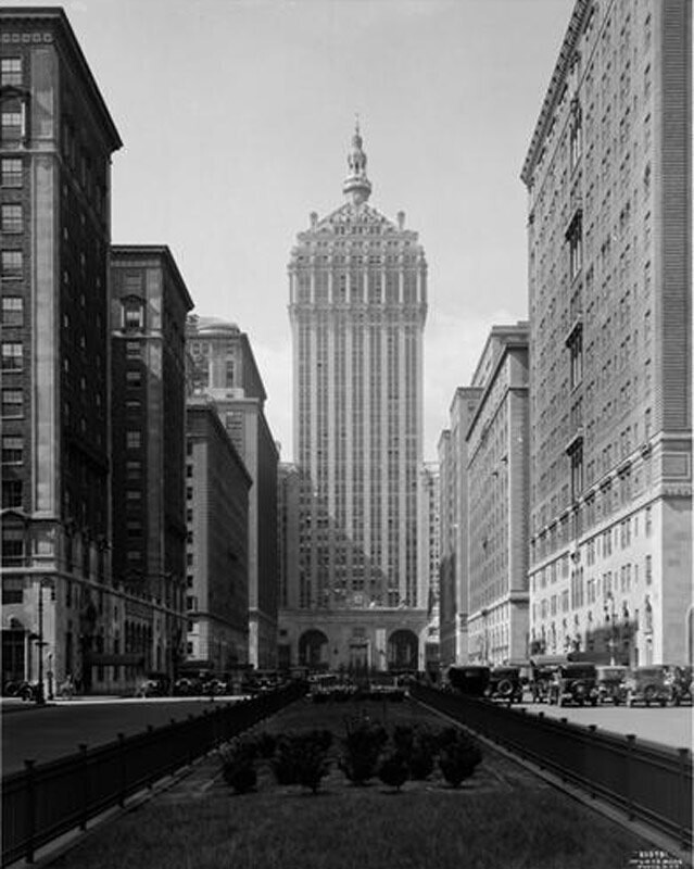 Park Avenue and 46th Street. New York Central Building, general view from north.