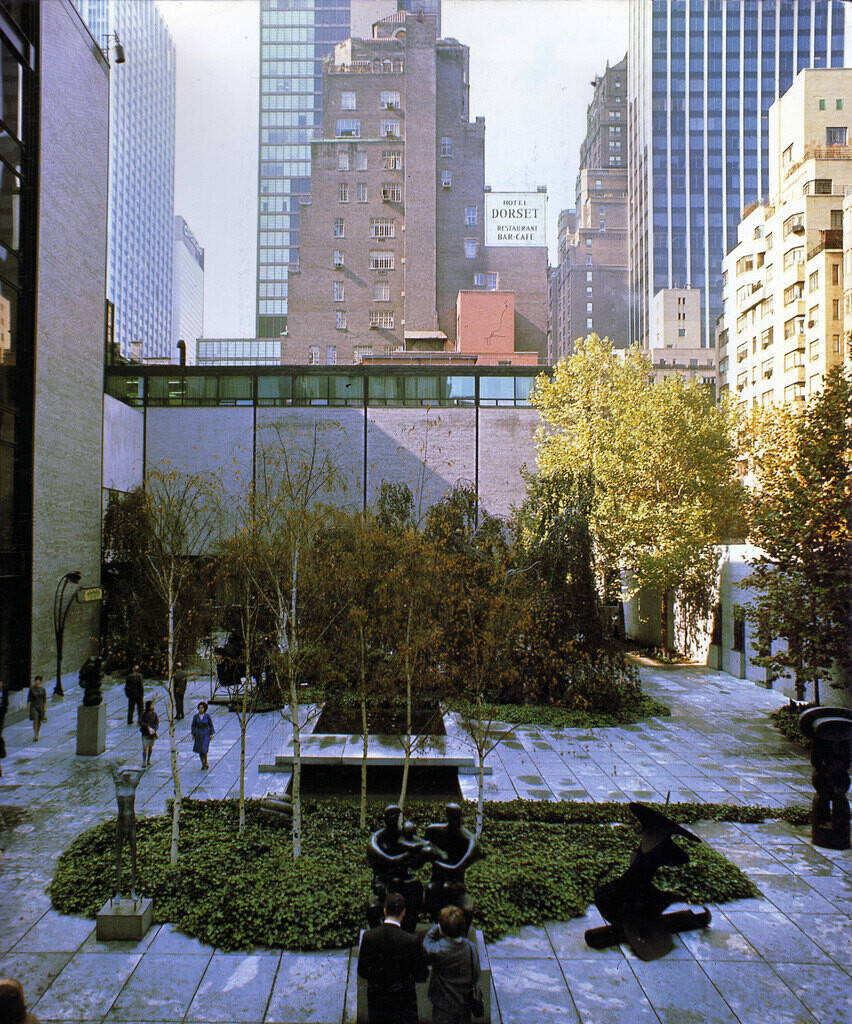 View of Sixth Avenue new skyscrapers from the Museum of Modern Art