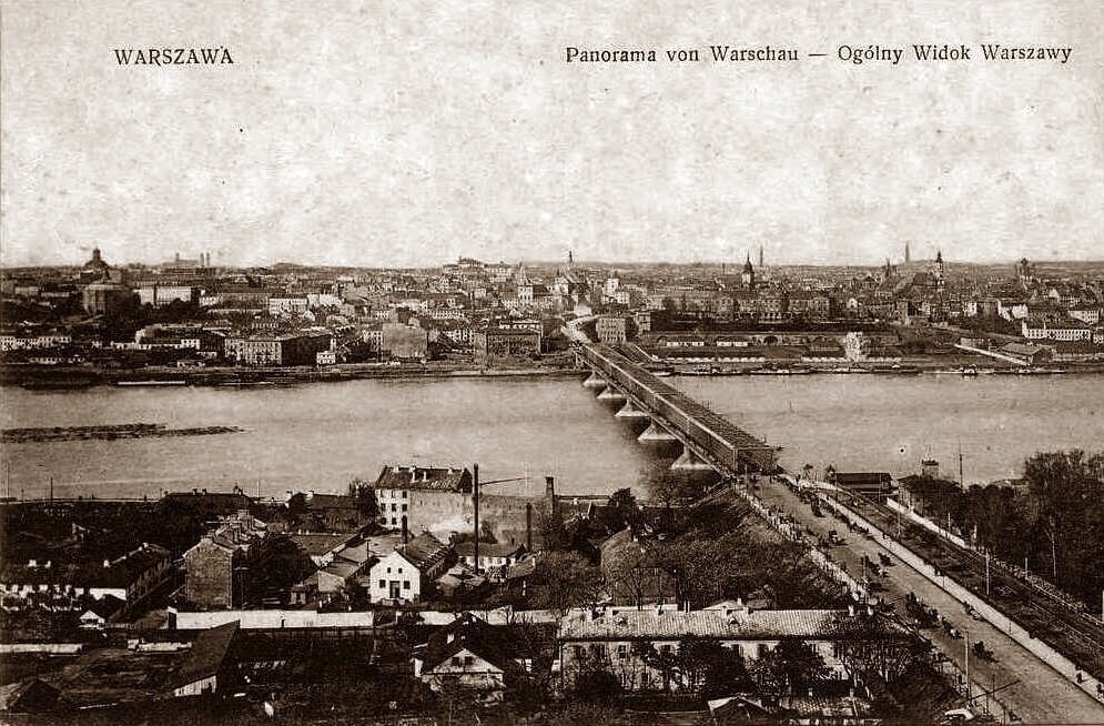 Panorama z 1900 r. / Most Kierbedzia (Most Aleksandryjski)
