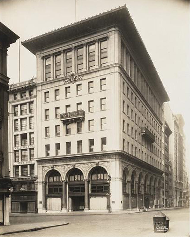 West 36th Street and Fifth Avenue, southwest corner. Russek's Store, formerly Gorham and Company