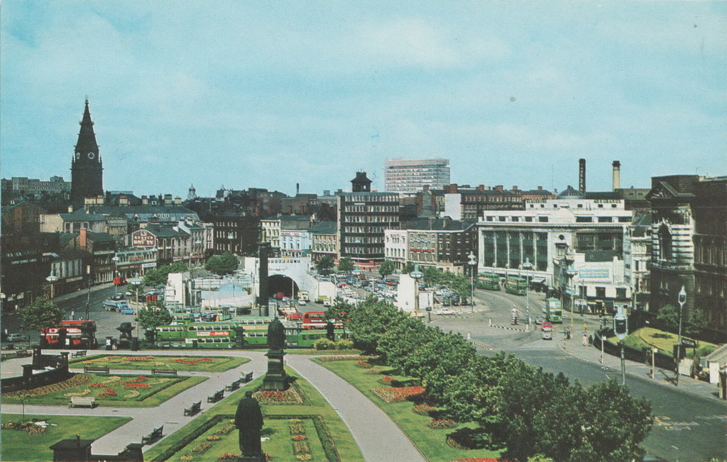 Mersey tunnel entrance from St George's Hall, Liverpool