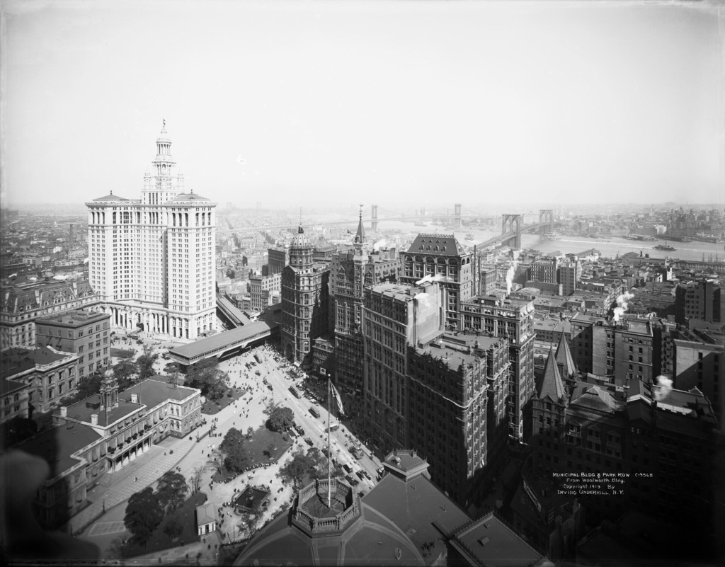 Municipal Building & Park Row from Woolworth Building
