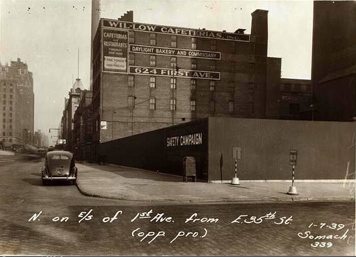 First Avenue, east side, north from E. 35th Street. January 7, 1939