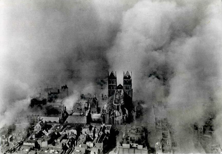 Marienkirche nach dem Angriff