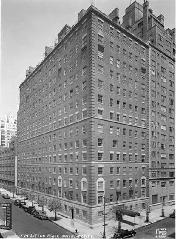 14 Sutton Place and 56th Street, N.W. corner. Apartment building,