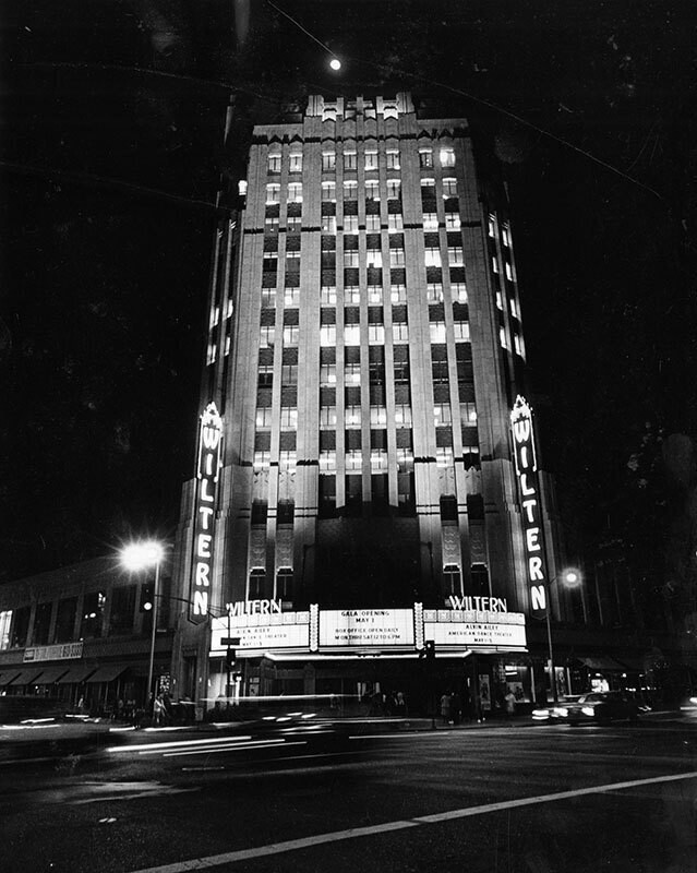 Nightime view of the Wiltern Theatre