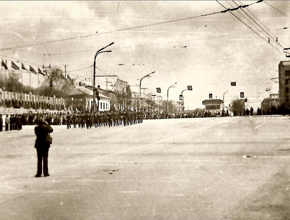 Military parade on Constitution Square City