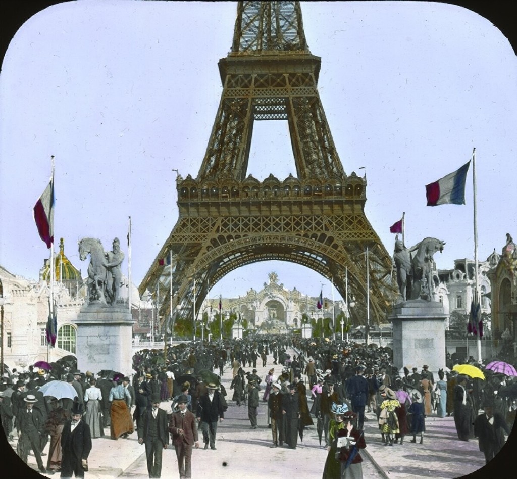 Paris Exposition: Pont d'Jena toward Chateau of Water, view from the
