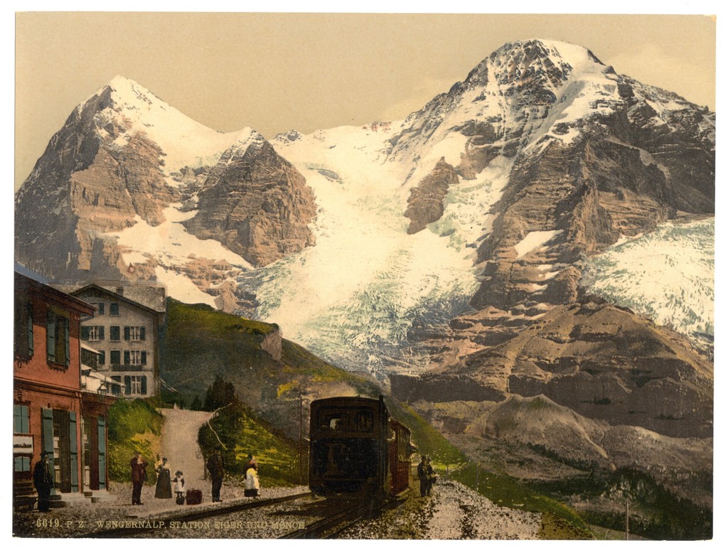 Wengern Alp Station. Eiger and Monch, Bernese Oberland