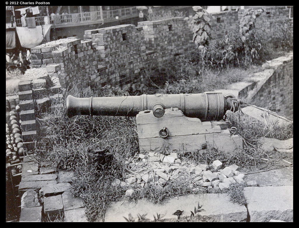 British-made cannon on the city wall, Shanghai