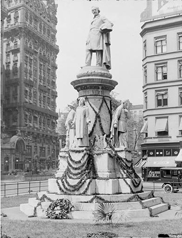 72nd Street and Broadway. Sherman Square, Verdi Statue.