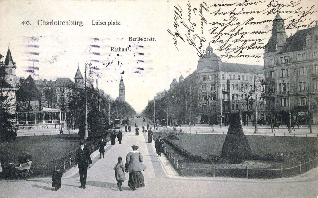 Blick vom Luisenplatz zur Berliner Straße (heute Otto-Suhr-Allee) in Charlottenburg