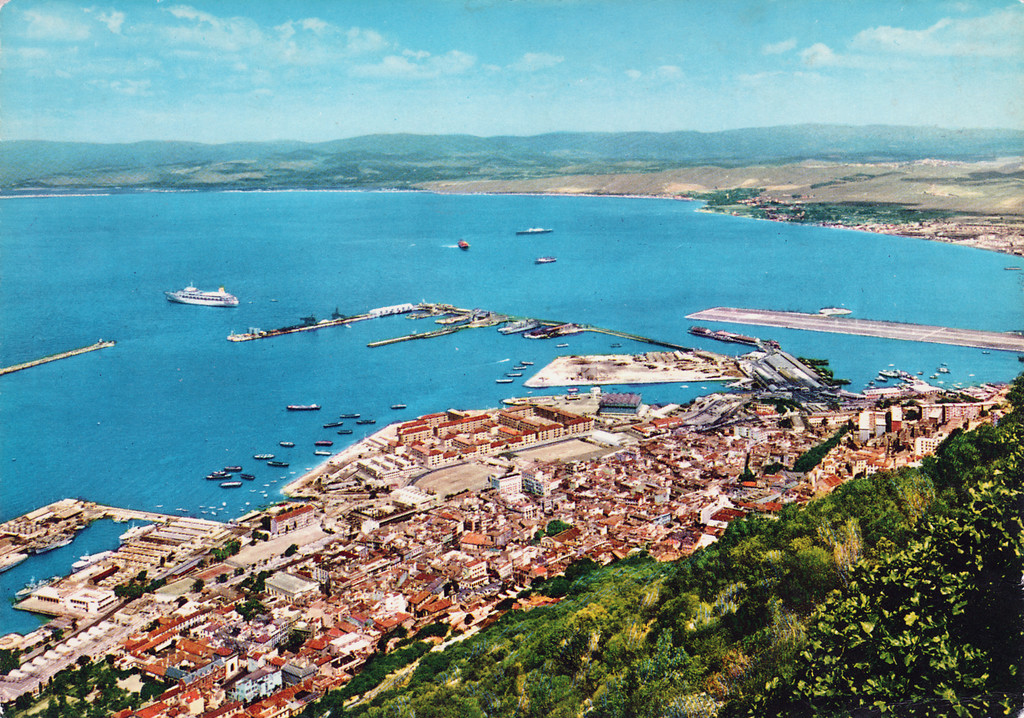 View of town and harbour from upper rock