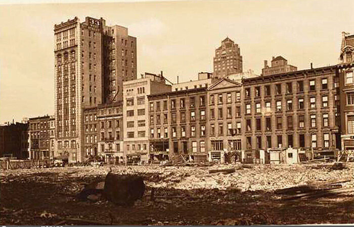 51st Street, north side, west of Fifth Avenue and showing demolition on the south side