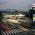 Fuji City. Mobil filling station from the footbridge