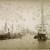 Schepen voor anker in het Oosterdok, rechts het schip de Merapi