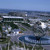 Bird's-eye view of the Unisphere, the United States Pavilion, and Shea Stadium