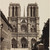 Façade de Notre-Dame de Paris à gauche, l'Hospice des enfants trouvés