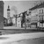 Uherské Hradiště. Pohled na Masarykovo náměstí a Prostřední ulici z dnešní Růžové ulice