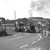Steam train No.9 of Vale of Rheidol railway crosses the road at Llanbadarn